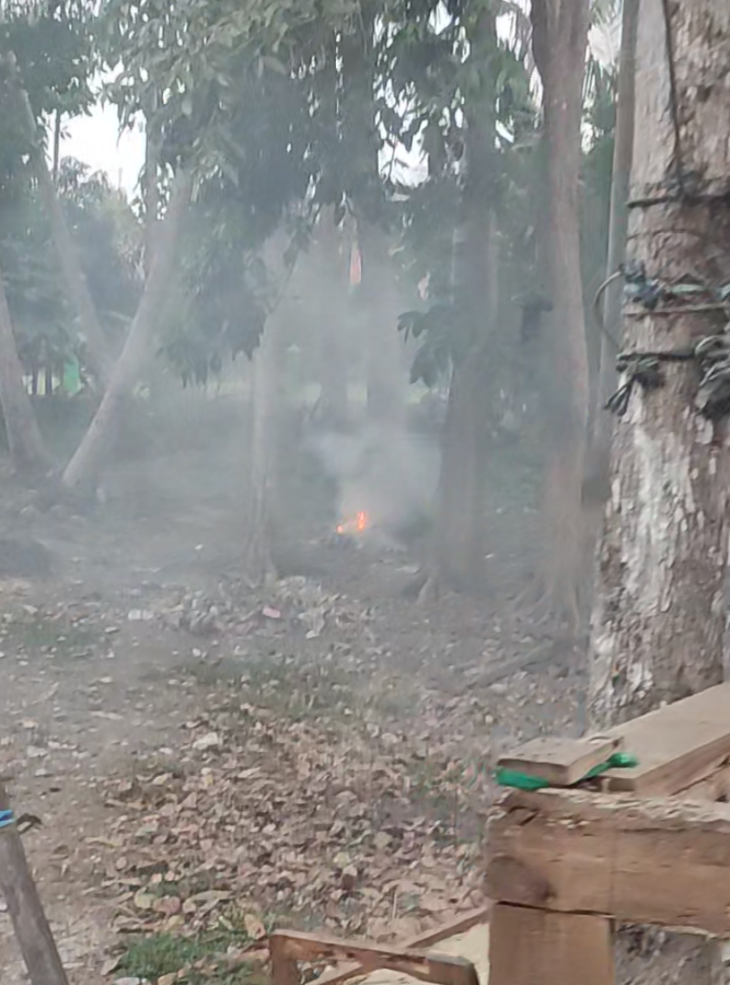Pembakaran Sampah daun pepohonan/plastik