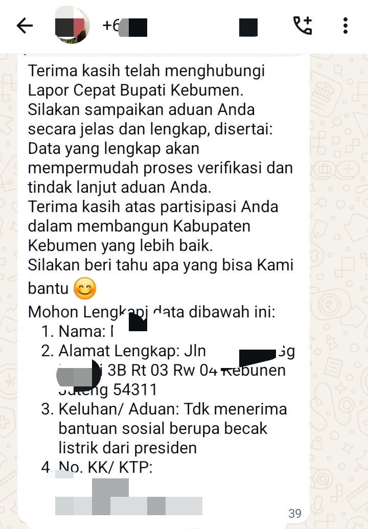 Bantuan becak listrik